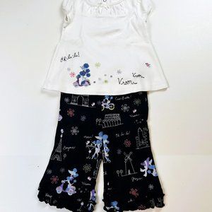 NWT Gymboree Girl Paris Knit Pant & Oh-La-La Tee Size 6-12 Months